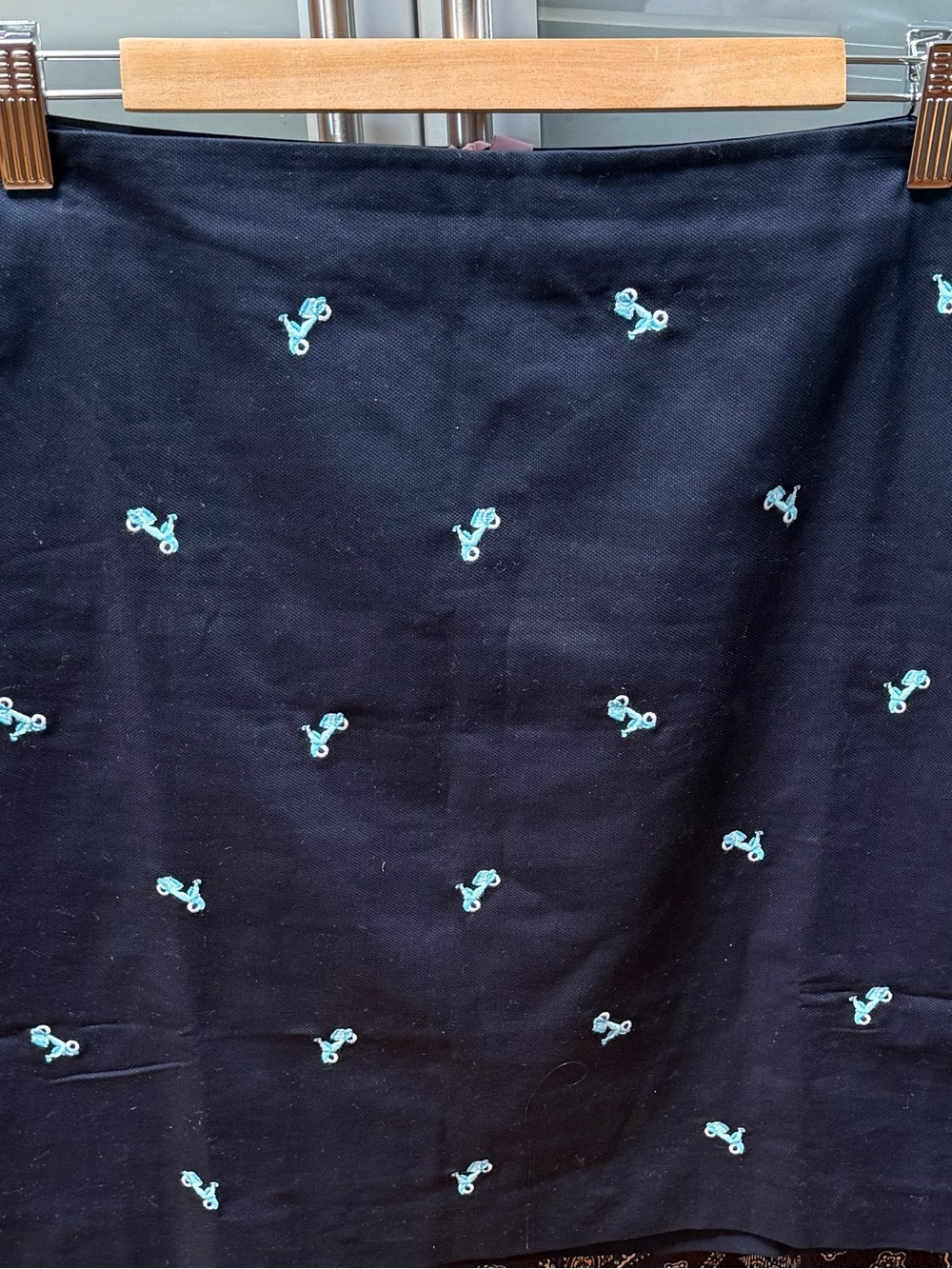 Talbots Women’s Navy Embroidered Vespa scooter Mini Skirt - NWT